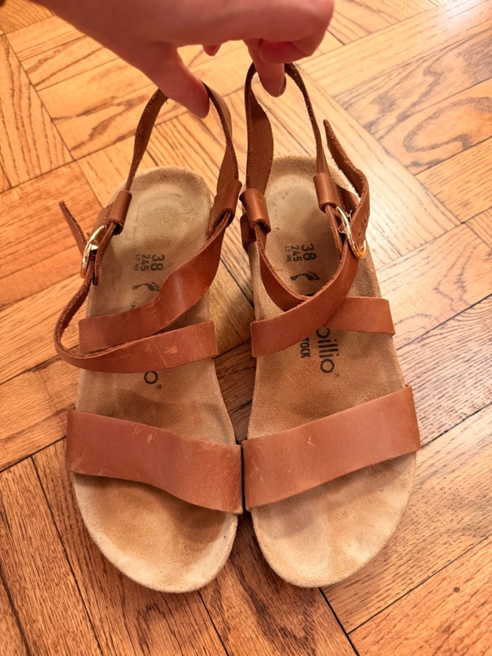 Birkenstock Beautiful Honey Leather Cork Wedge Sandals - Picture 5 of 5